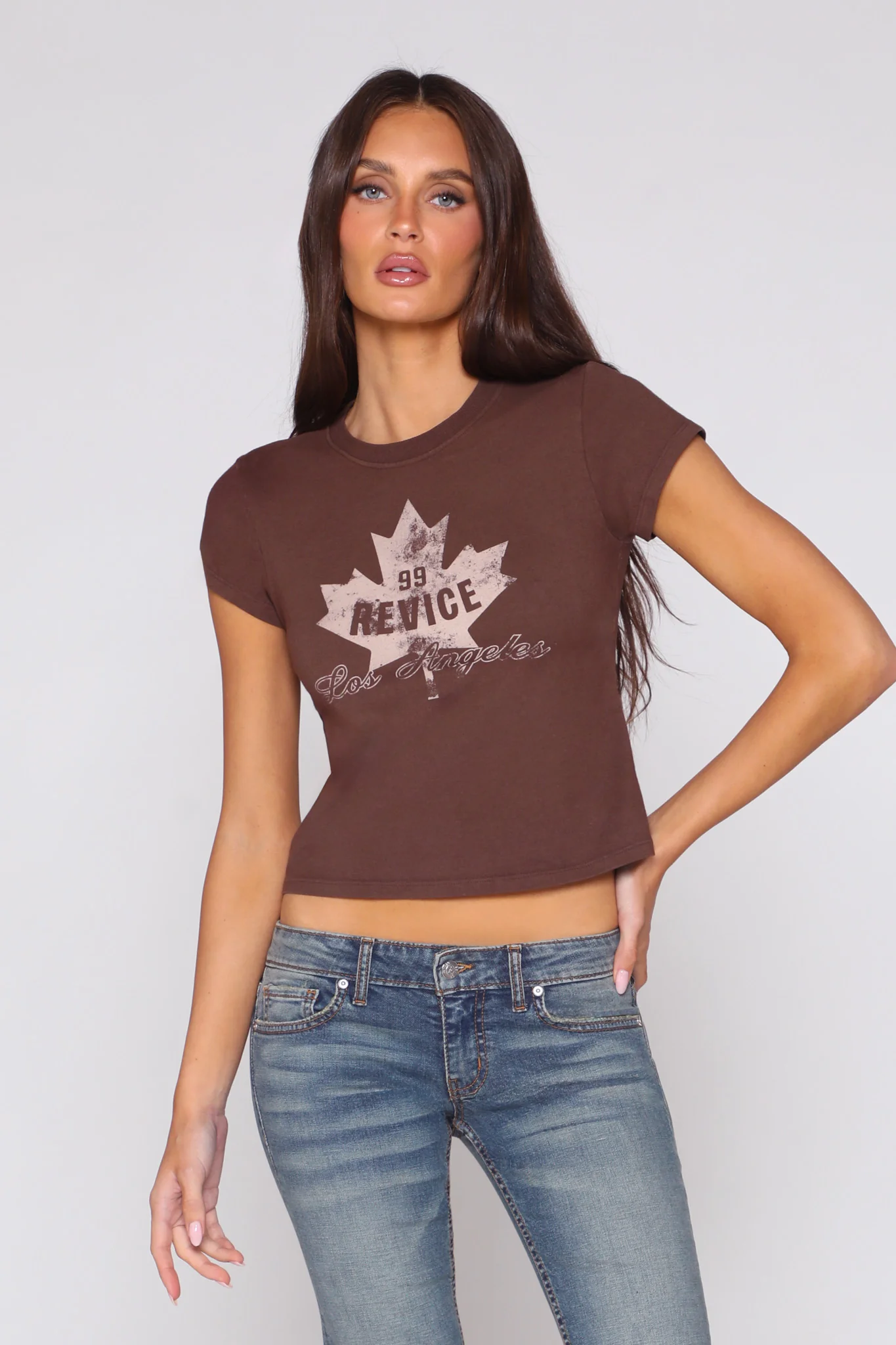 BEVERLY BABY TEE / LEAGUE CHOCOLATE