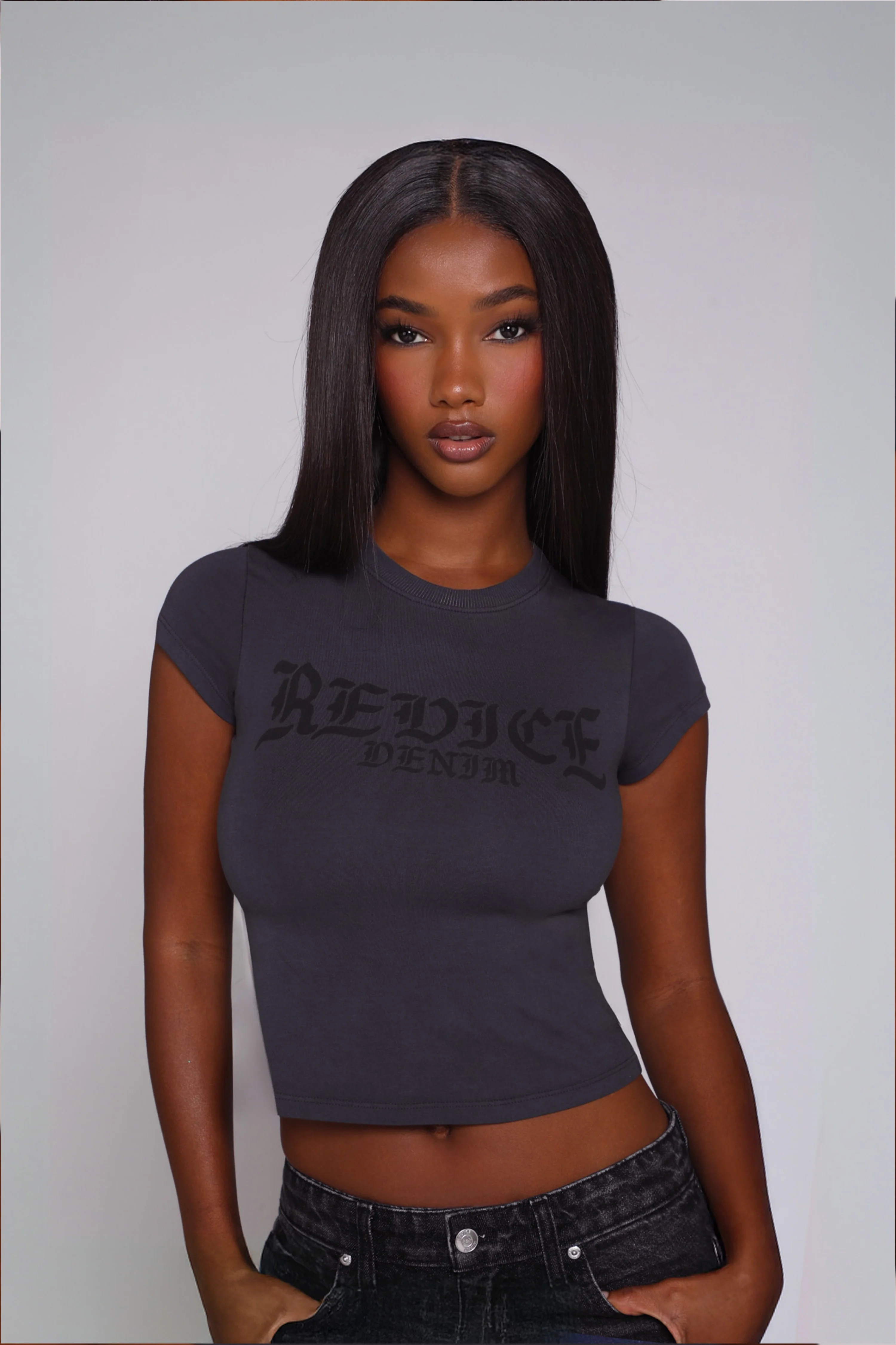 BEVERLY BABY TEE / ENTOURAGE STEEL - Image 3